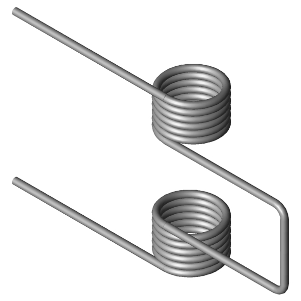 Imagem CAD Molas de torção dupla DSF-210