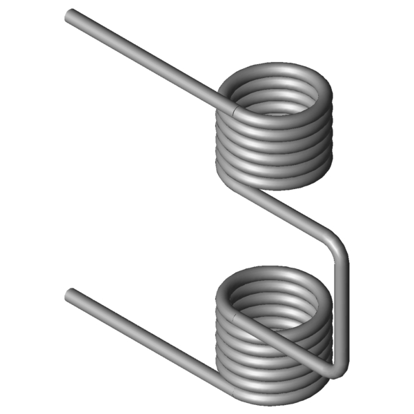 CAD obrázek Dvojité zkrutné pružiny DSF-460