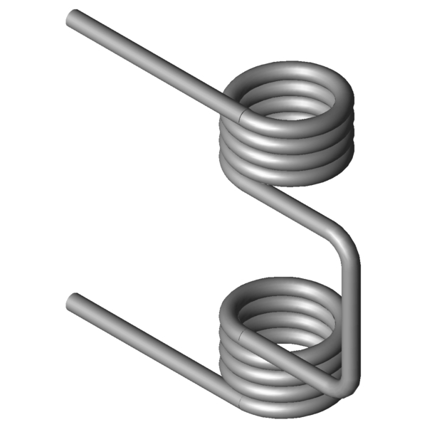 CAD obrázek Dvojité zkrutné pružiny DSF-500