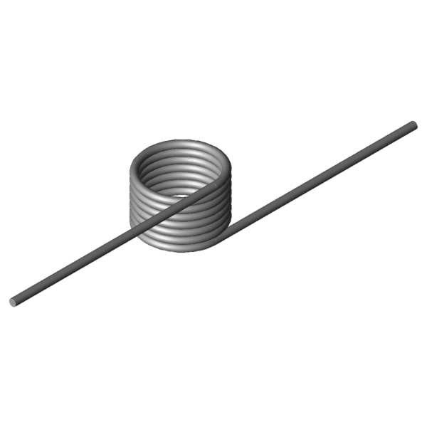 CAD obrázek Zkrutné pružiny T-19853L