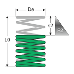 Detail page Compression springs: VD-400  Stainless steel Ø 8 x 63 x 95 mm  - Gutekunst Federn - Always the right metal spring