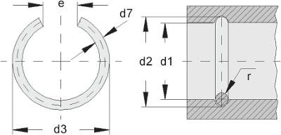 Bohrungsringe (Sprengringe) - Technisches Bild