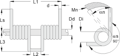 W-NUANJUN-SPRING 1pc en acier inoxydable Métal Jouet réglable Double Ressort de torsion Ressort 