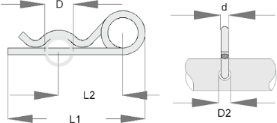 Molas de perno duplo - Imagem técnica