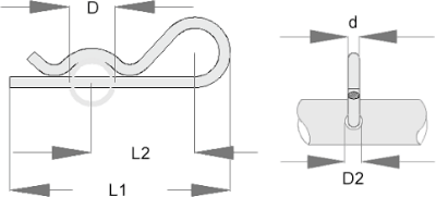 Molas de perno simples - Imagem técnica