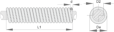 Espiral de protecção de cabo/mangueira 1400 - Imagem técnica