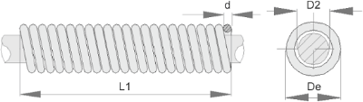 Cable/hose protection coil 1400 - Technical image